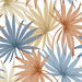 Lillian August Peel &amp; Stick Tropic Palm Toss Charlotte Blue &amp; Soft Melon Wallpaper thumbnail image 1 of 4