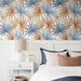 Lillian August Peel &amp; Stick Tropic Palm Toss Charlotte Blue &amp; Soft Melon Wallpaper thumbnail image 3 of 4