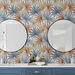 Lillian August Peel &amp; Stick Tropic Palm Toss Charlotte Blue &amp; Soft Melon Wallpaper thumbnail image 4 of 4