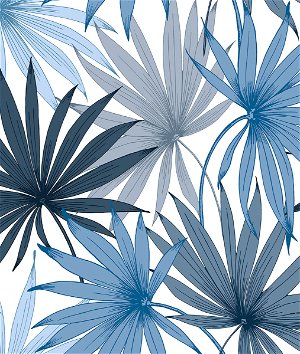 Lillian August Peel & Stick Tropic Palm Toss Blue Seas Wallpaper