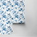Lillian August Peel &amp; Stick Watercolor Tossed Leaves Blue Lagoon Wallpaper thumbnail image 2 of 4