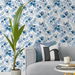 Lillian August Peel &amp; Stick Watercolor Tossed Leaves Blue Lagoon Wallpaper thumbnail image 3 of 4