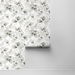 Lillian August Peel &amp; Stick Watercolor Tossed Leaves Sea Salt &amp; Harbor Mist Wallpaper thumbnail image 2 of 4