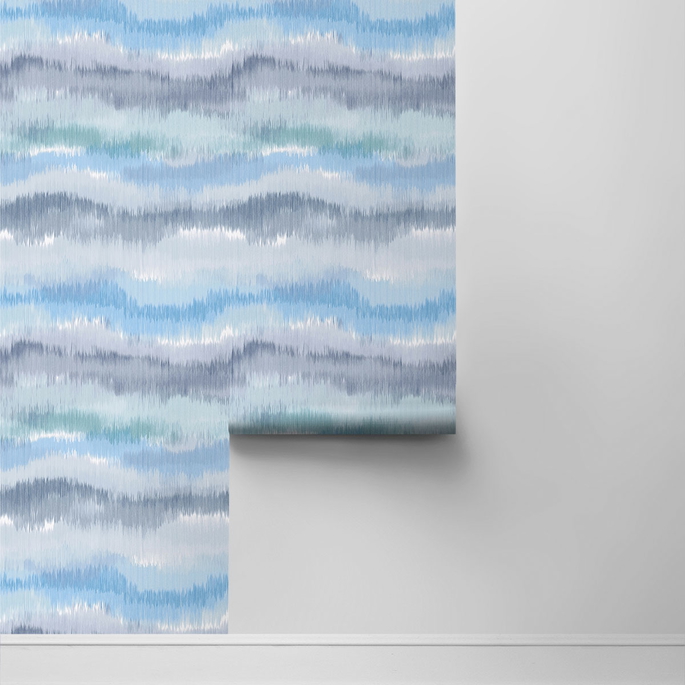 Lillian August Peel &amp; Stick Ikat Waves Lakeside Wallpaper image 2 of 4