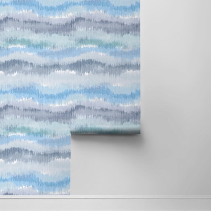 Lillian August Peel &amp; Stick Ikat Waves Lakeside Wallpaper image 2 of 4