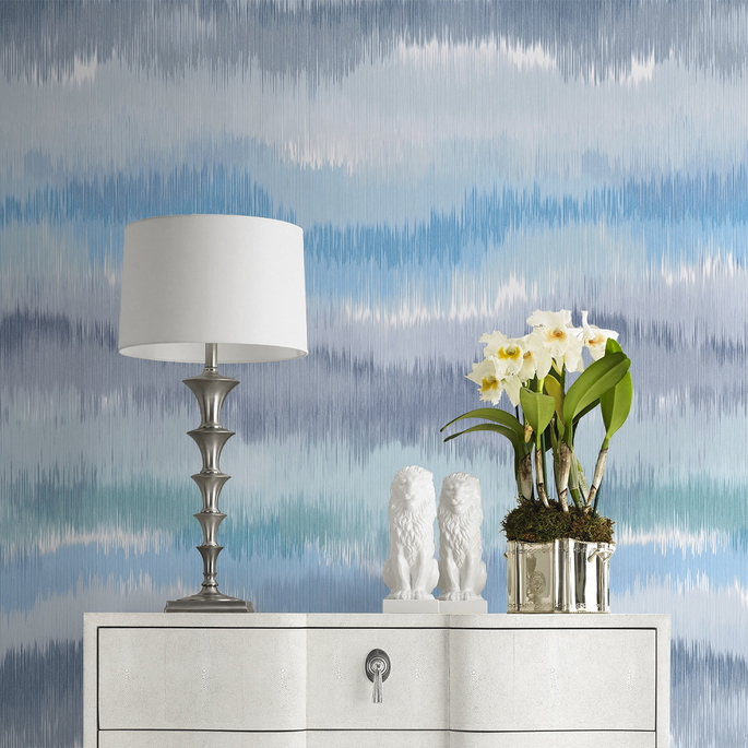 Lillian August Peel &amp; Stick Ikat Waves Lakeside Wallpaper image 3 of 4