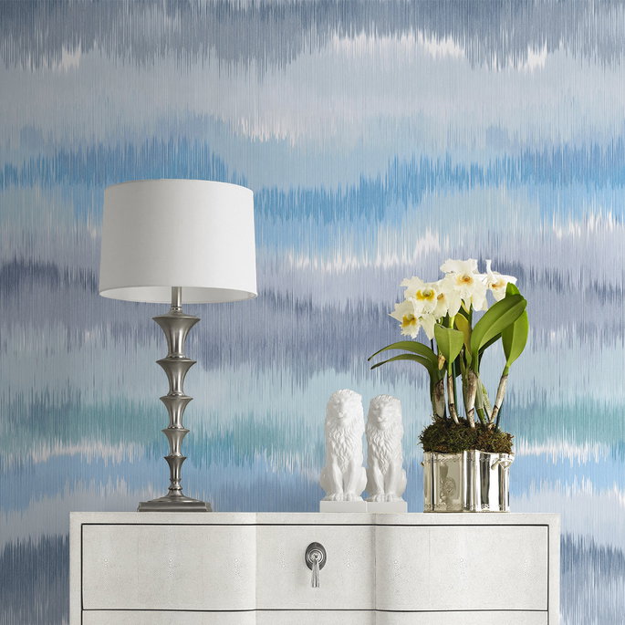 Lillian August Peel &amp; Stick Ikat Waves Lakeside Wallpaper image 3 of 4