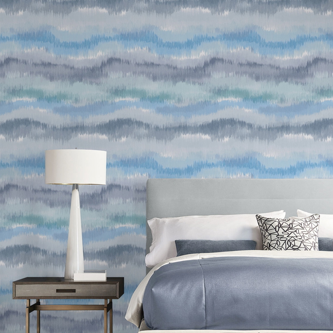 Lillian August Peel &amp; Stick Ikat Waves Lakeside Wallpaper image 4 of 4
