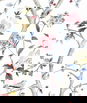 Lillian August Sparrow Haven Riviera Blue & Berry Wallpaper