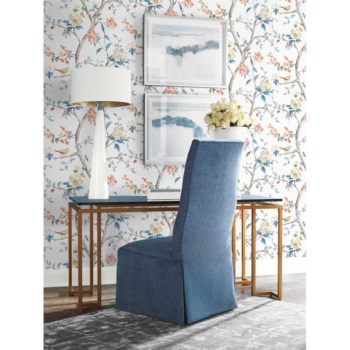 Lillian August Sparrow Haven Melon &amp; Carolina Blue Wallpaper image 2 of 3