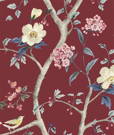 Lillian August Sparrow Haven Crimson Wallpaper