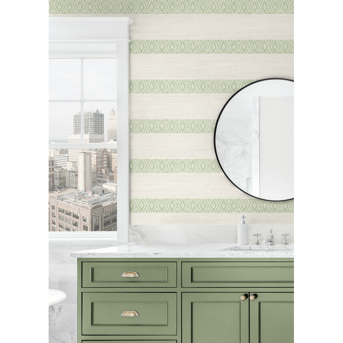 Lillian August Alani Geo Stripe Aloe Wallpaper image 3 of 3