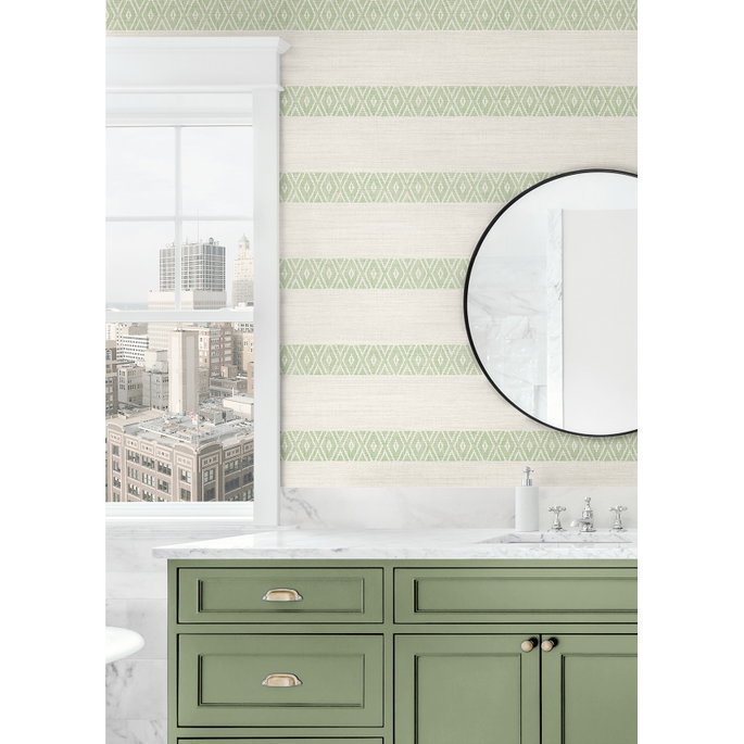 Lillian August Alani Geo Stripe Aloe Wallpaper image 3 of 3
