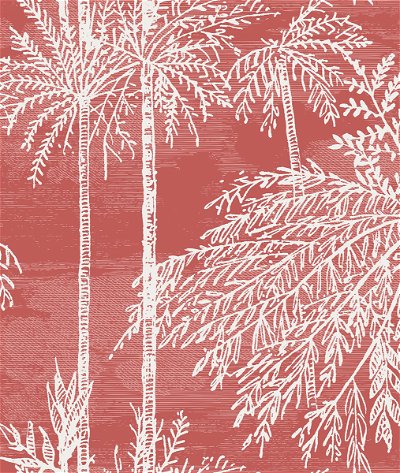 Lillian August Palm Grove Coral Wallpaper