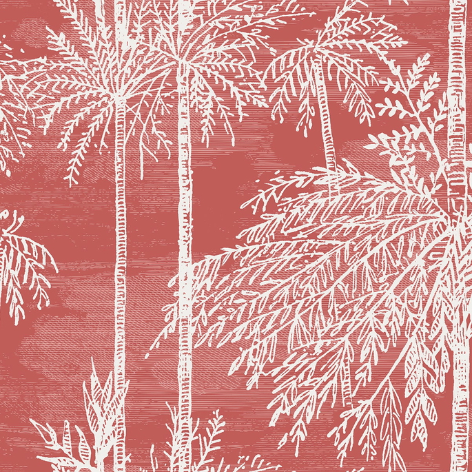 Lillian August Palm Grove Coral Wallpaper image 1 of 2