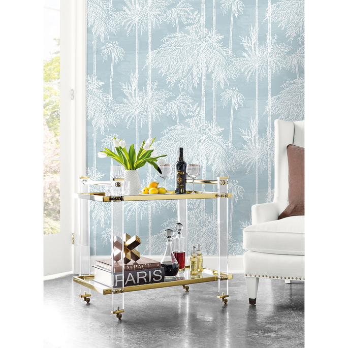 Lillian August Palm Grove Hampton Blue Wallpaper image 2 of 2