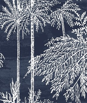Lillian August Linen Check Blue Frost & Bone White Wallpaper
