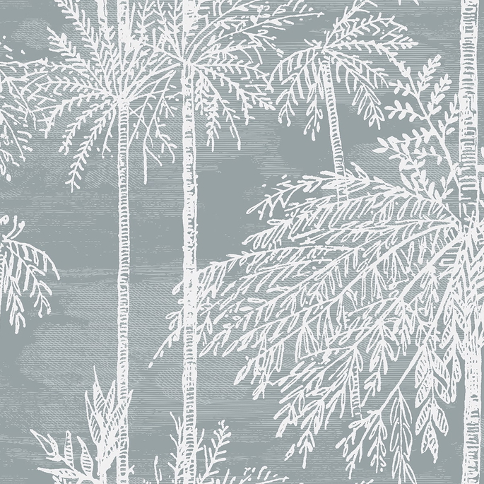 Lillian August Palm Grove Bluestone Wallpaper image 1 of 2