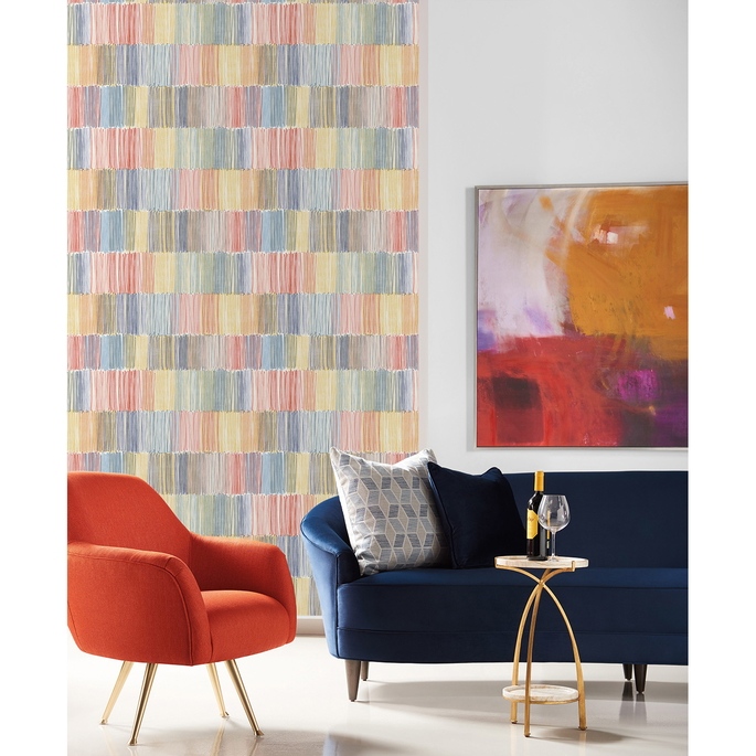 Lillian August Arielle Abstract Stripe Summer Sky Wallpaper image 2 of 3