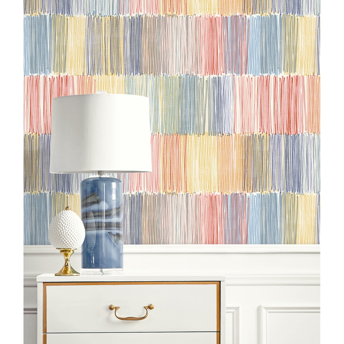 Lillian August Arielle Abstract Stripe Summer Sky Wallpaper image 3 of 3