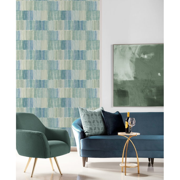 Lillian August Arielle Abstract Stripe Lakeside Wallpaper image 2 of 3