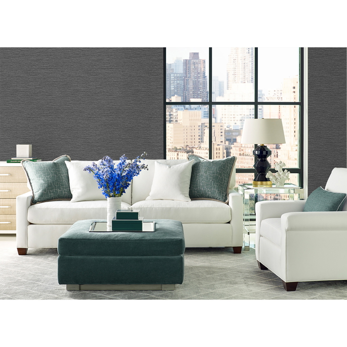 Lillian August Tiger Island Faux Sisal Charcoal Wallpaper image 2 of 3