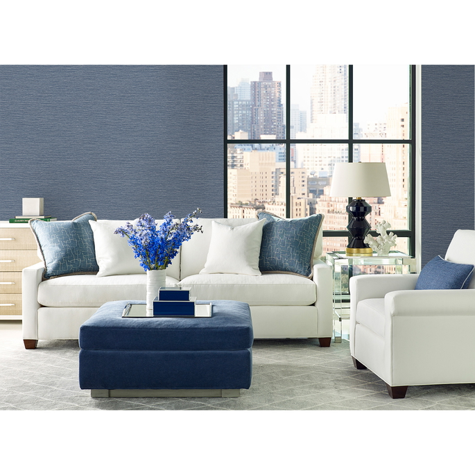 Lillian August Tiger Island Faux Sisal Denim Blue Wallpaper image 2 of 3