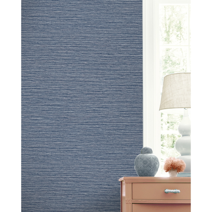 Lillian August Tiger Island Faux Sisal Denim Blue Wallpaper image 3 of 3
