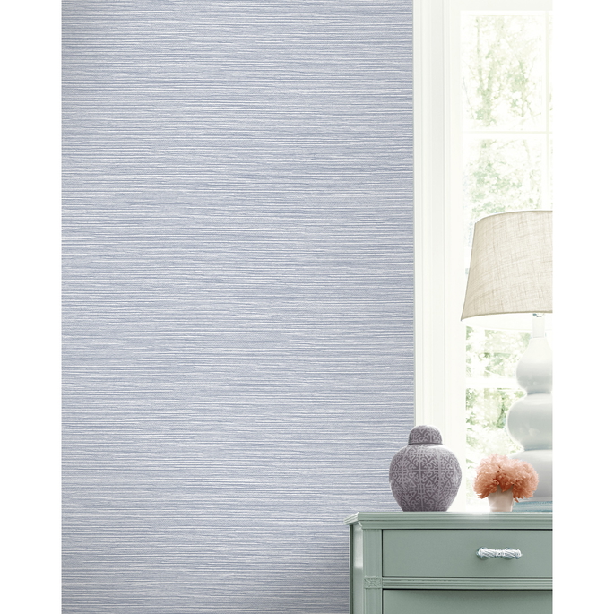 Lillian August Tiger Island Faux Sisal Charlotte Blue Wallpaper image 3 of 3