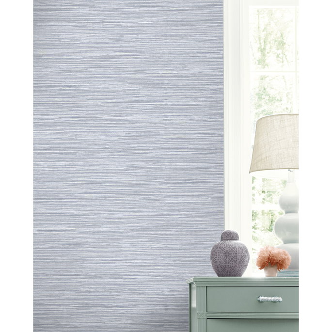 Lillian August Tiger Island Faux Sisal Charlotte Blue Wallpaper image 3 of 3