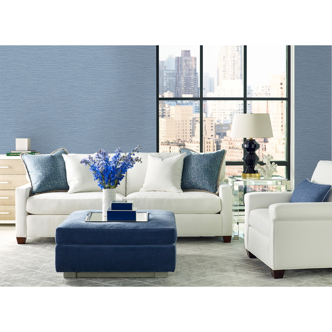 Lillian August Tiger Island Faux Sisal Riviera Blue Wallpaper image 2 of 3
