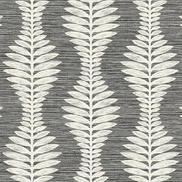 Lillian August Carina Leaf Ogee Charcoal Wallpaper
