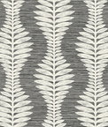 Lillian August Carina Leaf Ogee Charcoal Wallpaper