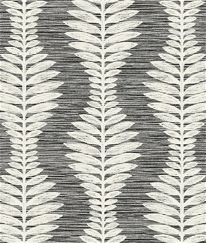 Lillian August Carina Leaf Ogee Charcoal Wallpaper