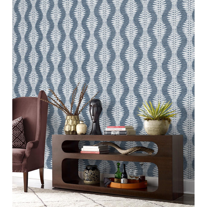 Lillian August Carina Leaf Ogee Midnight Sky Wallpaper image 3 of 4