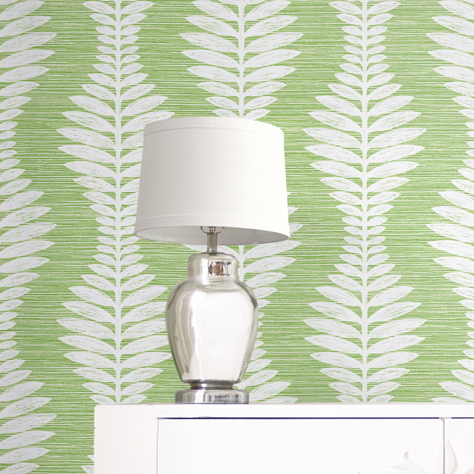 Lillian August Carina Leaf Ogee Greenery Wallpaper image 4 of 4