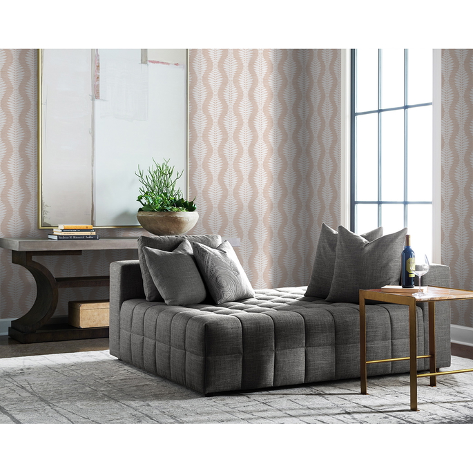 Lillian August Carina Leaf Ogee Blush Wallpaper image 2 of 4
