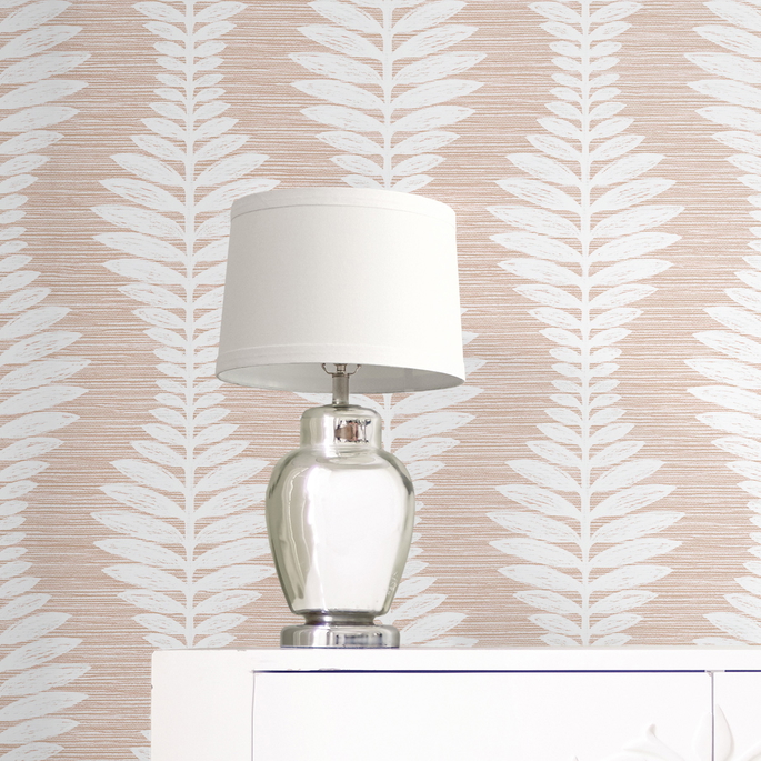 Lillian August Carina Leaf Ogee Blush Wallpaper image 4 of 4