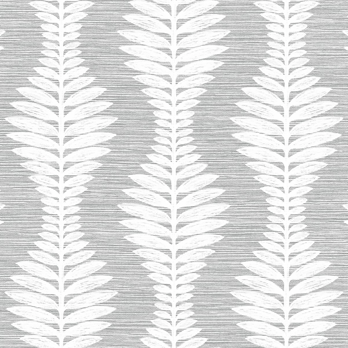 Lillian August Carina Leaf Ogee Morning Fog Wallpaper image 1 of 4