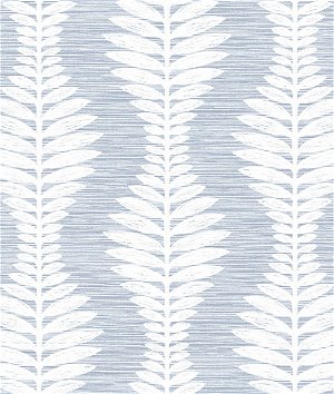 Lillian August Carina Leaf Ogee Charlotte Blue Wallpaper