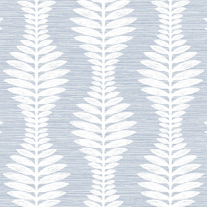 Lillian August Carina Leaf Ogee Charlotte Blue Wallpaper image 1 of 4