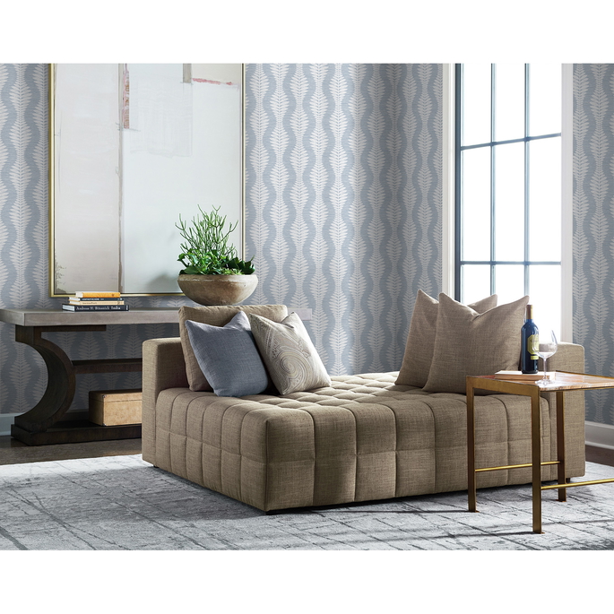 Lillian August Carina Leaf Ogee Charlotte Blue Wallpaper image 2 of 4