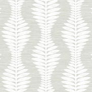 Lillian August Carina Leaf Ogee Sea Salt Wallpaper