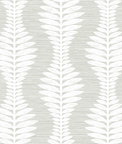 Lillian August Carina Leaf Ogee Sea Salt Wallpaper