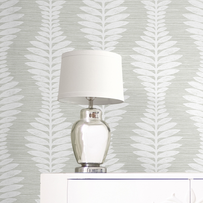 Lillian August Carina Leaf Ogee Sea Salt Wallpaper image 4 of 4
