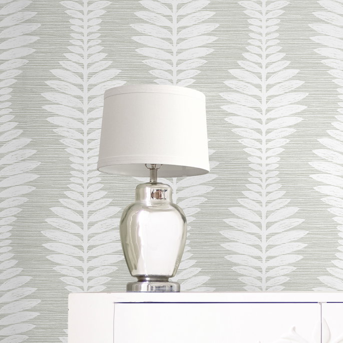 Lillian August Carina Leaf Ogee Sea Salt Wallpaper image 4 of 4