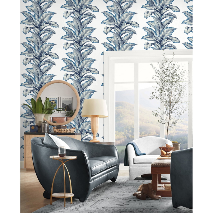 Lillian August Banana Springs Coastal Blue Wallpaper image 2 of 2