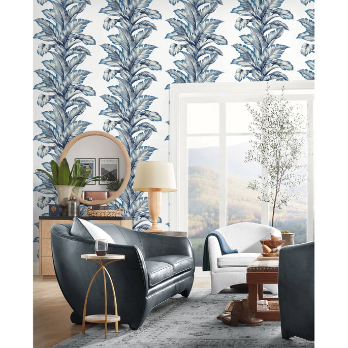 Lillian August Banana Springs Coastal Blue Wallpaper image 2 of 2