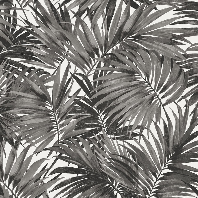 Lillian August Cordelia Tossed Palms Onyx Wallpaper image 1 of 4