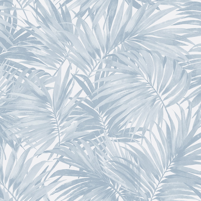 Lillian August Cordelia Tossed Palms Blue Shale Wallpaper image 1 of 4